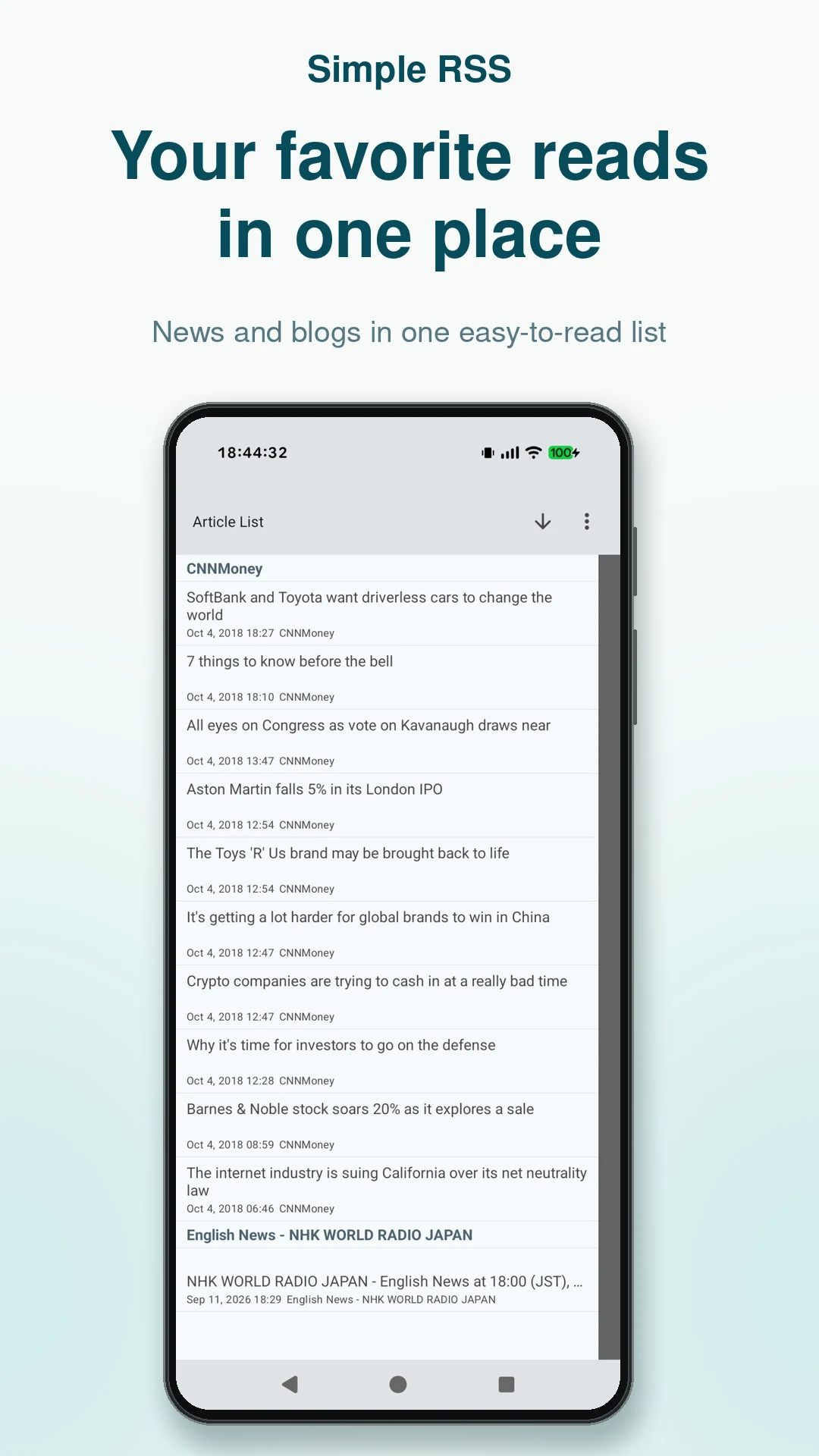 Simple RSS (RSS Reader) screenshot